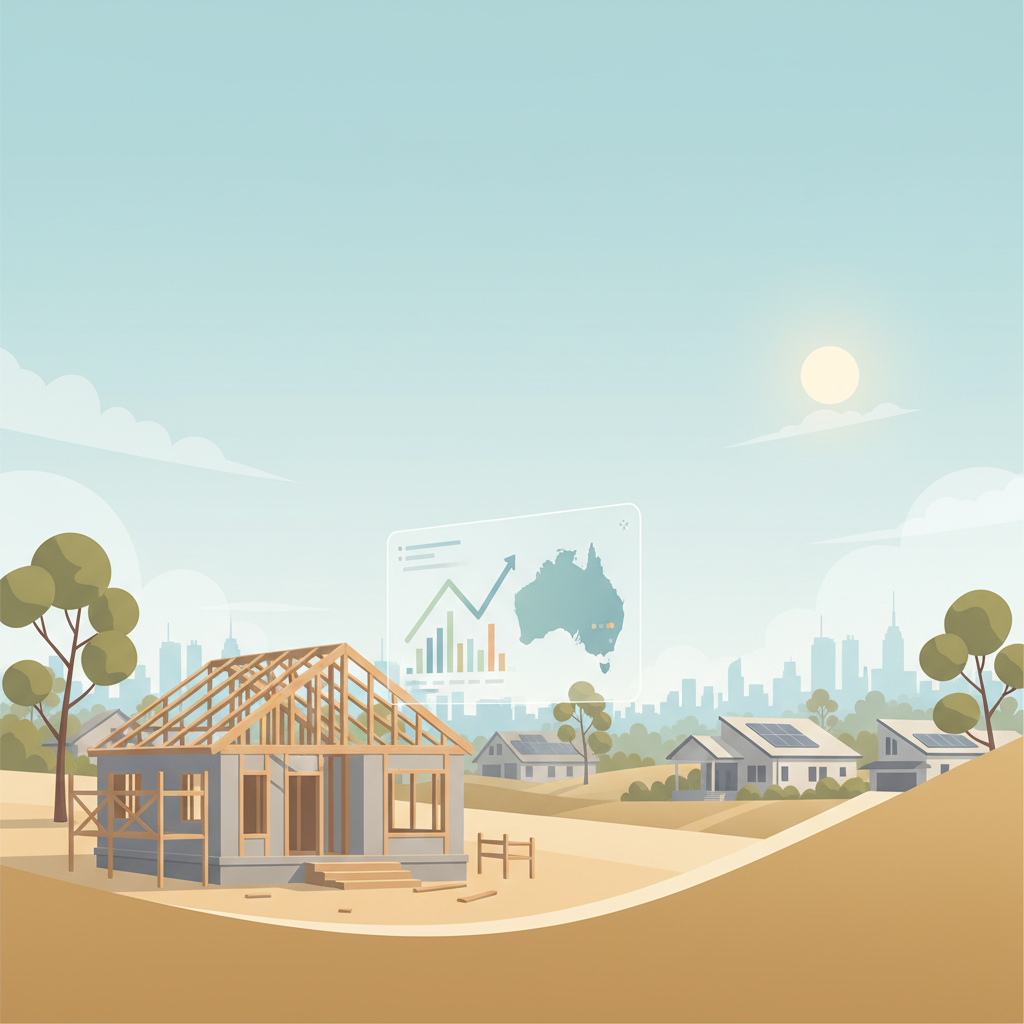 A map of Australia overlaid with rising construction costs, with Middle East region highlighted, symbolising global impact on local builds.