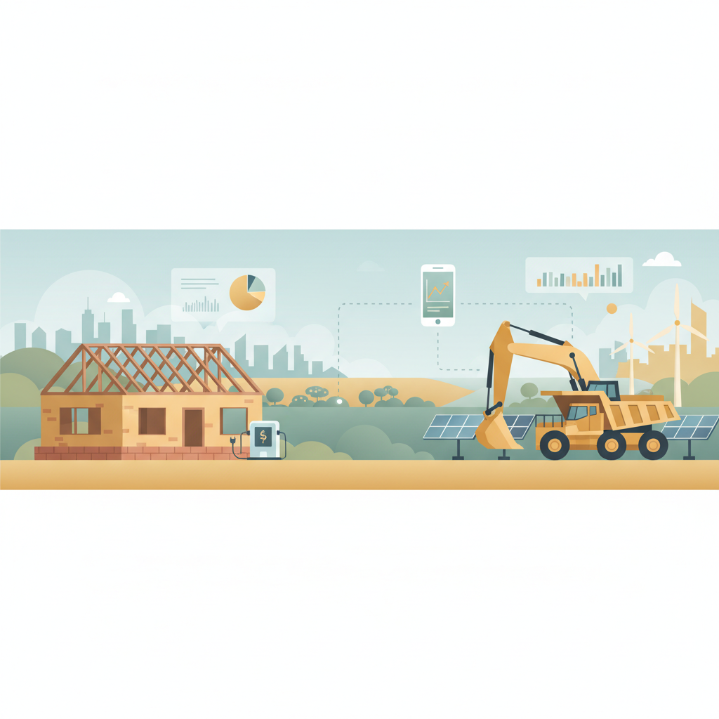 Electric vehicle charging station in Perth city centre with mining trucks in the background, symbolising the industry's influence on infrastructure development.