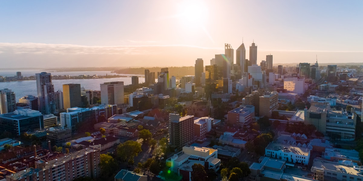 Canberra cityscape aerial view